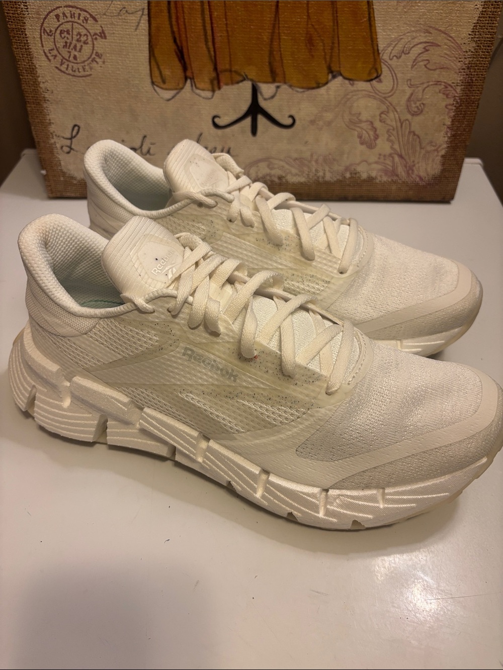 Reebok Women’s FloatZig 1 - Cream/Off-White Athletic Running Shoes